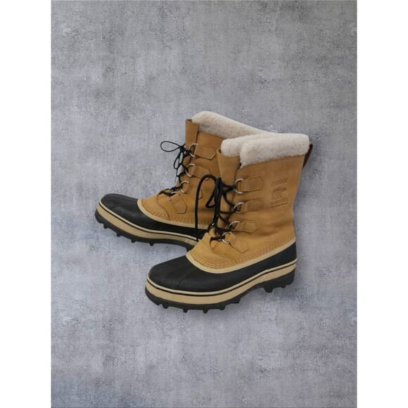 Sorel Caribou Waterproof Nubuck Leather NL 1005-280 Winter Snow Boots Wmns Sz 9 - Picture 4 of 10